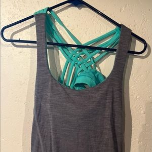 Grey and seafoam green tank